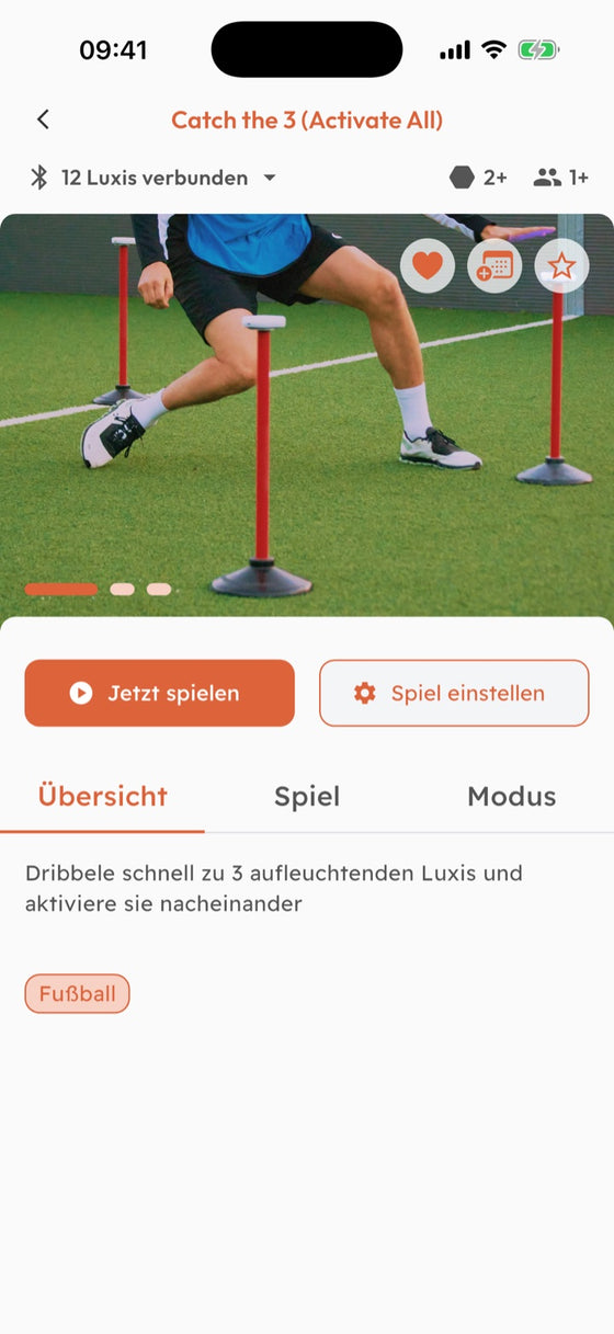 Spielvorschau in der Luxigna App mit Foto, Beschreibung und Einstellungen
